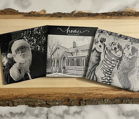 Custom Photo Tile - Black/White - Pack of 4 - 4x4