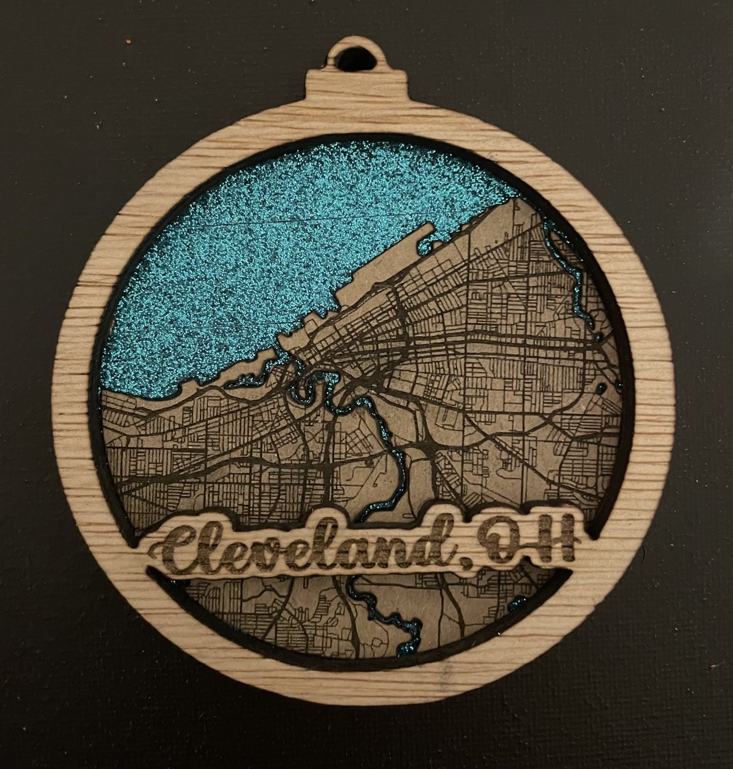 Engraved Map Ornament